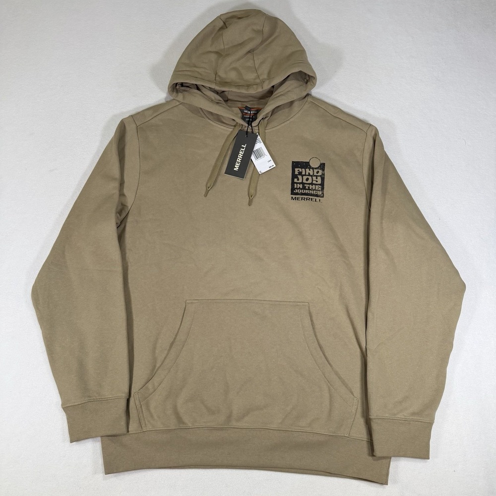 NWT Merrell Joy Hoody Mens Large Khaki Beige Sweatshirt Hoodie Long Sleeve‎